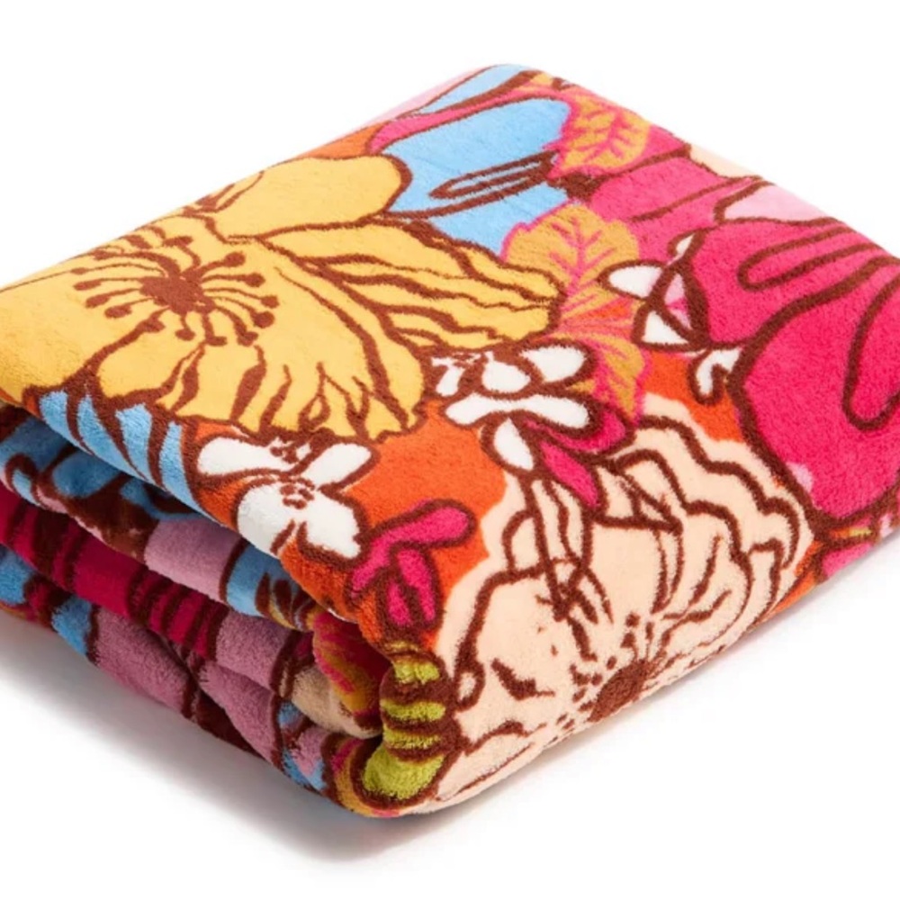 NWT VERA BRADLEY Throw Blanket Midday Garden Fleece 50” x 80” Boho Florals NEW - Picture 7 of 7